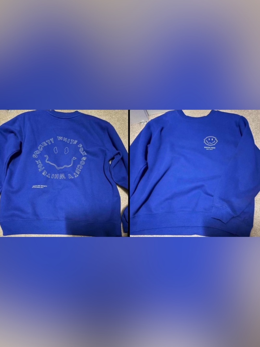 White Fox Boutique Royal Blue Graphic Crewneck Sweater